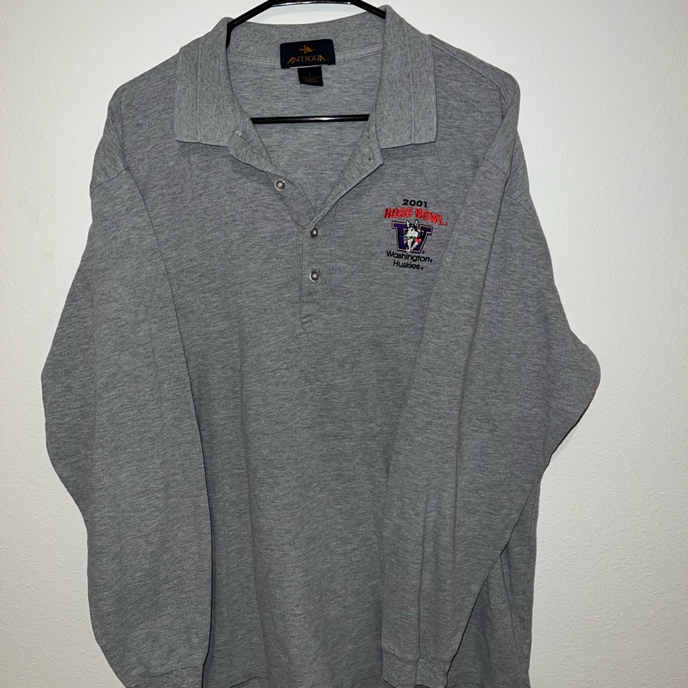 Vintage 2001 Washington Huskies Rose Bowl Long sleeve polo
